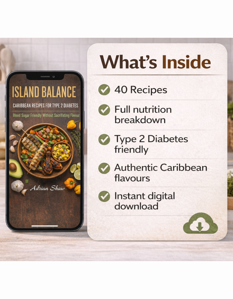 Island Balance: The Caribbean Type 2 Diabetes Cookbook (40 Low-GI Recipes, Full Nutrition Included)
